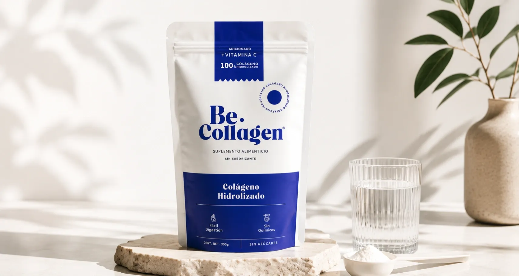 Becollagen | Colágeno Hidrolizado Sin Sabor con Vitamina C